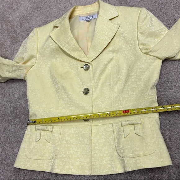 Tahari Arthur S. Levine yellow tailored Blazer single breasted textured Sz 6 - Picture 7 of 11